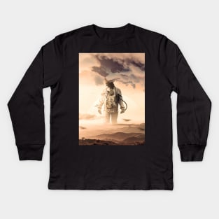 Feet On The Ground, Head In The Clouds Kids Long Sleeve T-Shirt